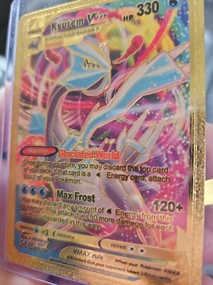 Kyurem VMAX Gold Foil Fan Art Textured Collector Pokemon Card HP