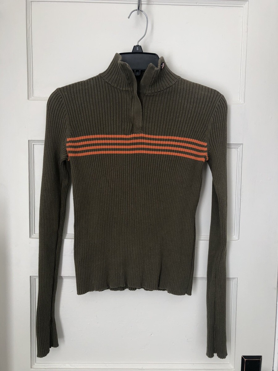 Ralph Lauren Polo Jeans Co Sweater Olive Zip 100% Cotton Small | eBay