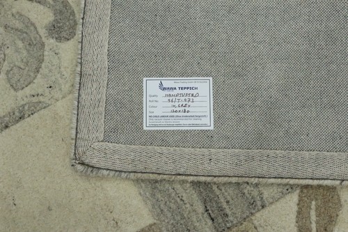 Gray Beige Oriental Carpet 100% Wool 120X180 cm Handmade Hand Tufted T973 - Picture 5 of 6