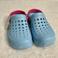 JoyBee Girl  s Slip-On Clogs Blue  Pink Sz J3 NWT