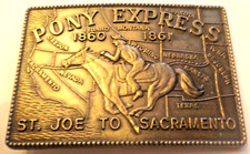 Vintage Pony Express St. Joe To Sacremento Belt Buckle