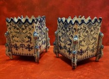 Deux jolis vases en faïence de Nevers - MONTAGNON Antoine 1875-1899