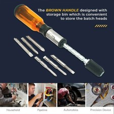 Push Pull Ratchet Screwdriver Semi Automatic Screwdriver With 5 Replaceable Head