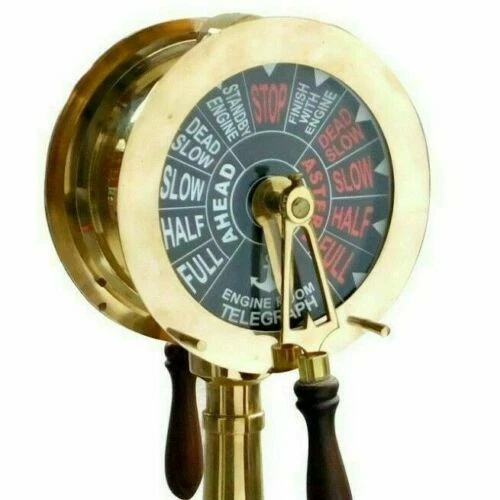 24" Náutico Marítimo Latón Barco Motor Orden Telégrafo Sala Decorativa Coleccion Foto 3 de 4