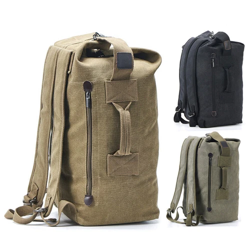 Mochila de lona para hombres Bolso de hombro Deportes Viaje Lona Militar Bolso de mano Equipaje - Imagen 1 de 42