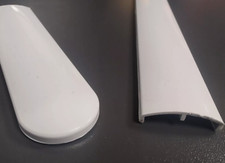 Window Board End Cap Bullnose 200mm Long White Fit 23mm Laminated Boards (PAIR)