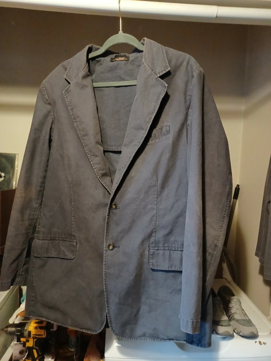 L.L. Bean Mens Blue Cotton lightweight Sport Coat Blazer Jacket 44