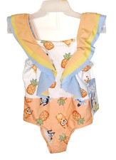 Bluey Toddler Girl's One-Piece Swimsuit with Ruffle Details - Size: 4T
