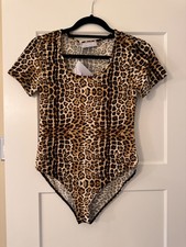 Objke leopard print bodysuit size womens medium