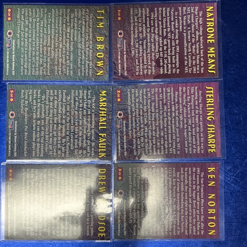 Fleer Pro-Vision Football Komplettsatz 1995 - 6 Karten - Bild 7 von 8