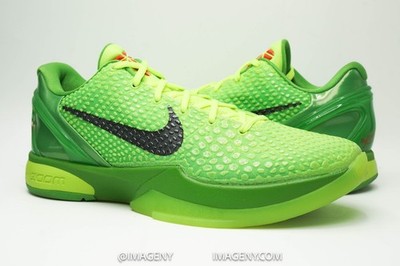 NIKE KOBE 6 PROTRO USED SIZE 9 GRINCH GREEN APPLE VOLT CRIMSON