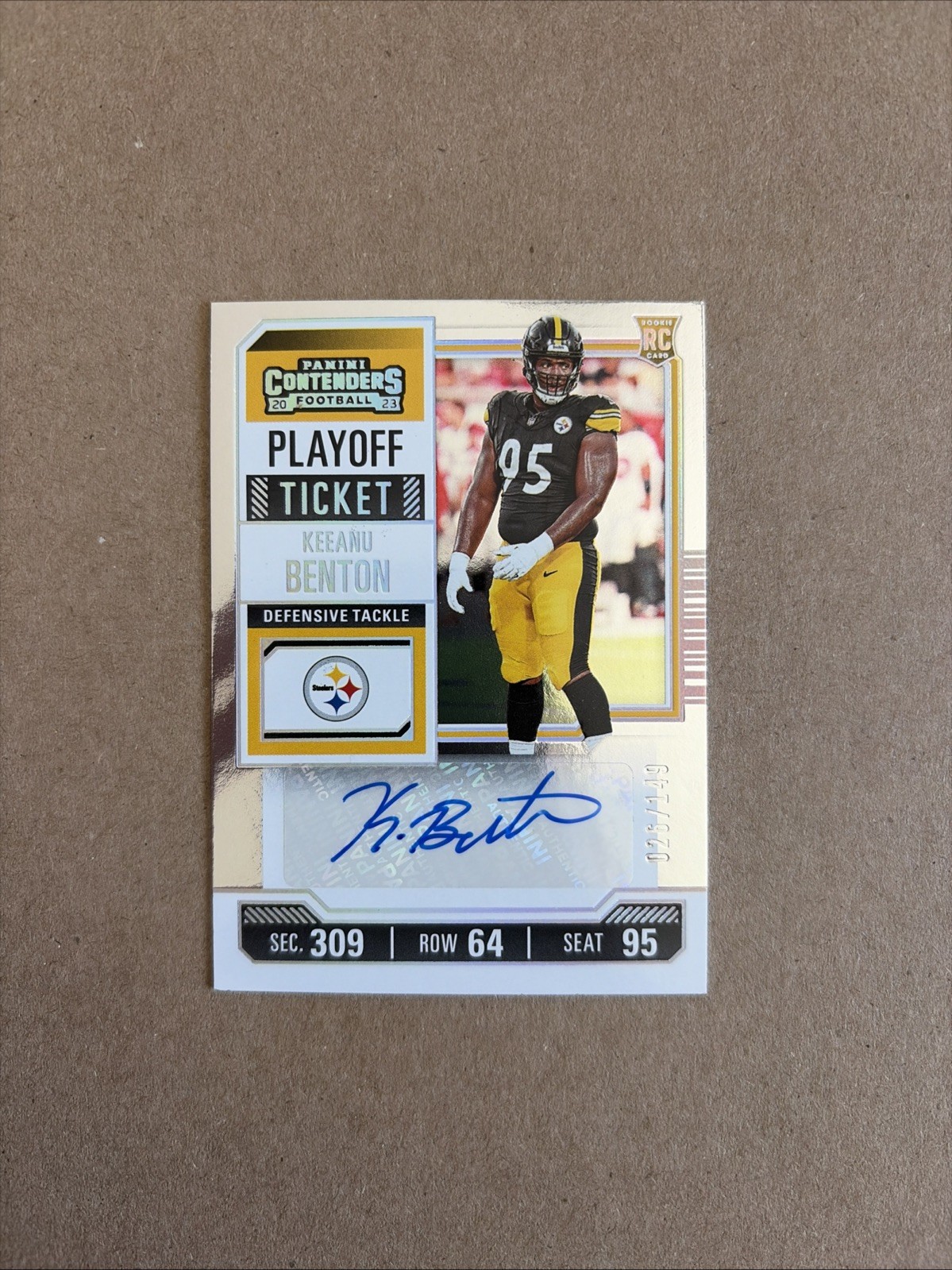 Keeanu Benton Panini Contenders #196 Autograph-Playoff Ticket