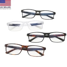 Reading Glasses Men Rectangle Blue Light Blocking 4 Piece Set Strength 2.00 new