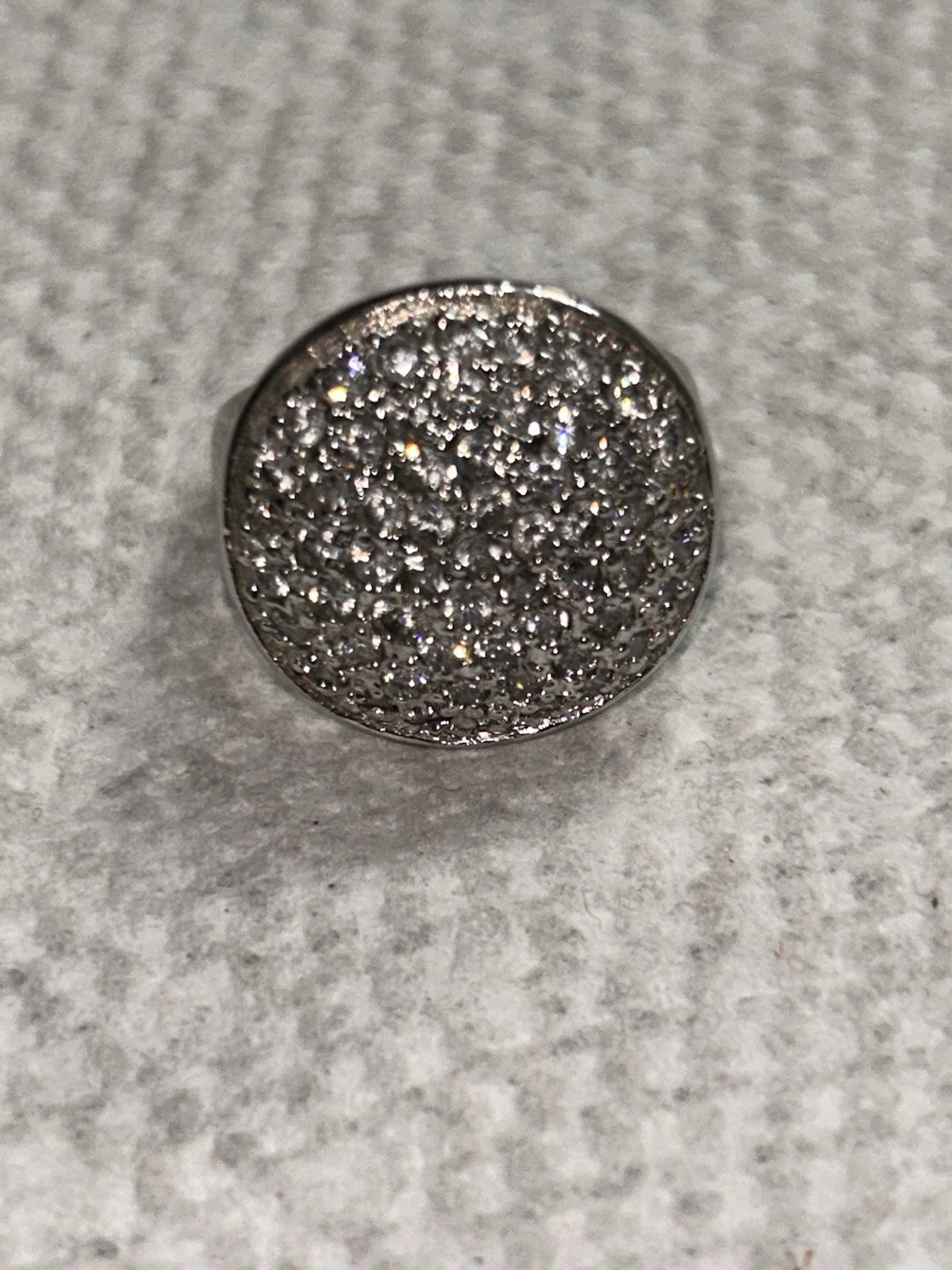 Silver Tone Cluster Diamond Simulated  Vintage In… - image 11