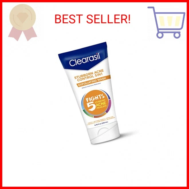 Clearasil Lavado Exfoliante Stubborn Acne Control 5 en 1, Fuerza Máxima con 2%  Foto 2 de 2
