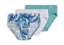 New Jockey Women's size 6 Underwear Elance Cotton Bikini 3 Pack Floral Green