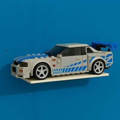 Lego 4 Stück Speed Champions Wandhalterung Display Halterung 8 Nieten + Minifigur Slot
