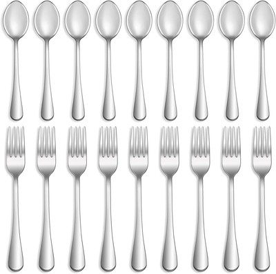 8 Pcs Forks and Spoons Silverware Set,Food Grade Stainless Steel 8pcs-Silver 