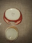 Crab-Shaped Ceramic Covered Dish w/ Lid, Glossy Red & White Decorative — photo 3