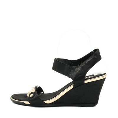Anne Klein Damen Aklatasha Sandaletten Schwarz Sport Keilsandaletten EU 39