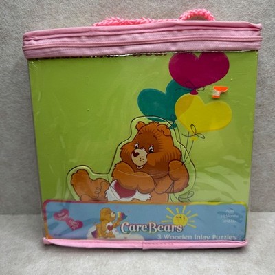 Care Bears 3 Wooden Inlay Puzzles 2004 Tenderheart Cheer Good Luck Bear VTG NOS