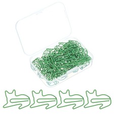 50pcs Paper Clip, Cat Shape Paper Clip Small Cute, 32mm, Green