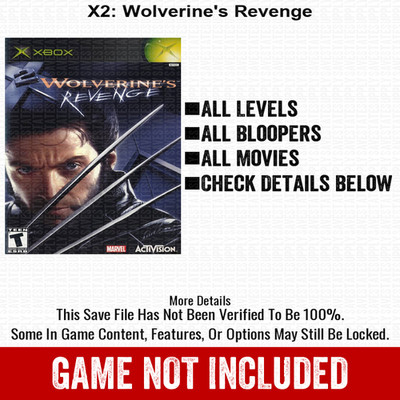 X2 Wolverine s Revenge 100% Unlocked All Items Xbox USB Save