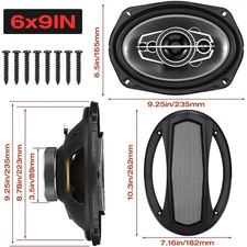 6x9'/6'/5' Universal Car Stereo Speaker Car Coaxial Audio Speakers 4/5-Way 2pcs