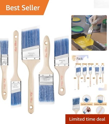 Complete 5-Brush Set by Bates - Durable Synthetic Bristles for Flawless Finish
