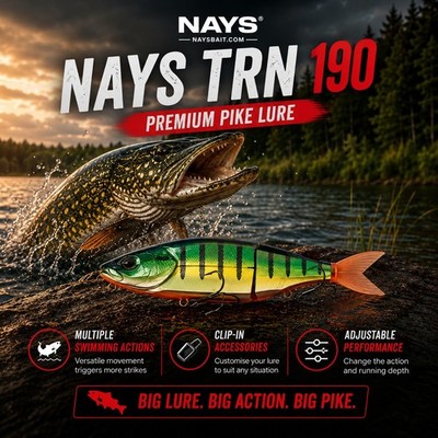 Nays TRN 190 Premium Pike Lure, Unique rare + free premium 30cm Wire leader 