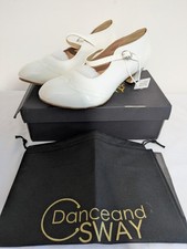 Scarpe da ballo Dance And Sway UK taglia 7,5 latino/sala da ballo bianche nuove (con scatola)