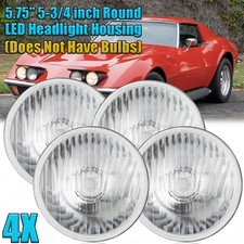 For Chevy Corvette C3 68-82 5 3/4" 5.75" LED Headlights Hi/Low Beam Lamp Housing