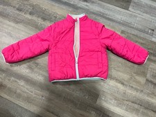 Kids Size XS 4/5 Members Mark Reversible Jacket Pink/Fuzzy fleece