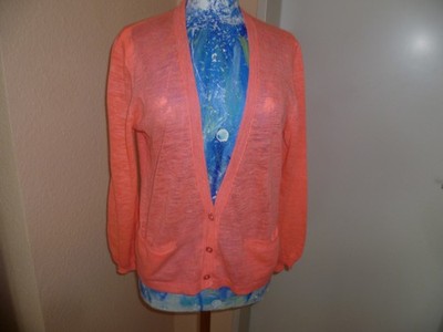 Closed Damen Strickjacke Gr.M,Orange,meliert,Leinen,Neuwertig