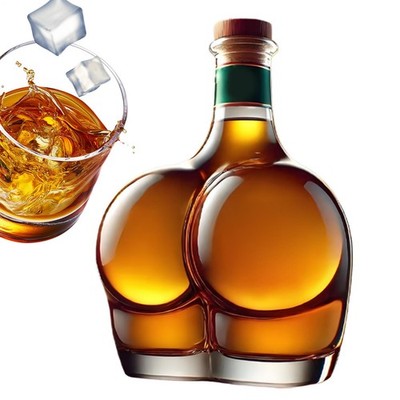 Peach Whiskey Bottle Funny Whiskey  Unique Glass Set Whiskey