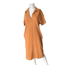 Urban Outfitters Orange Preppy Polo Dress Short Sleeve Cotton Womens Size XS