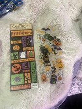 Happy Halloween Scrapbook Stickers Card Stock 2008 Made In USA Lot 3 Sheets