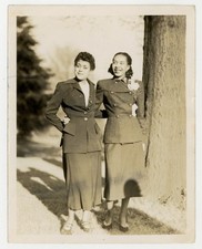African American Lesbian Women Twinning 1930 Gay Women Antique Photo Short Hair