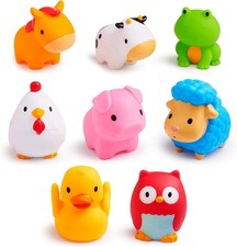 Engaging 8-Pack Farm Animal Bath Squirts - Teach Names  Sounds Playfully