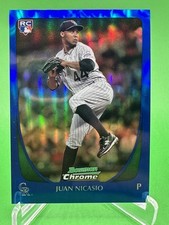 JUAN NICASIO 2011 Bowman Draft Chrome BLUE REFRACTOR RC #069/199 (#66)  - NM/MT