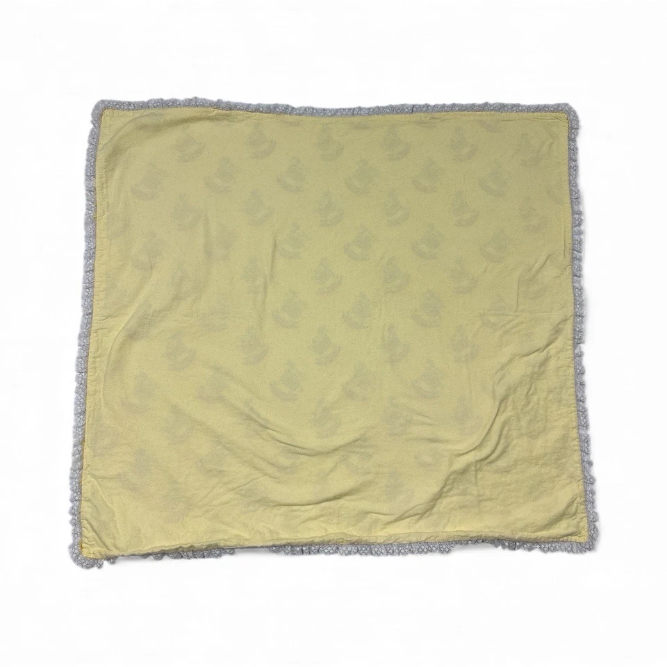 Manta bebé franela hecha a mano 38x41 guinga encaje dobladillo jirafa mono cachorro pájaro Foto 4 de 4