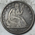 New Listing1871-S 50c Seated Liberty Half Dollar. Attractive Circulated Details, Cleaned