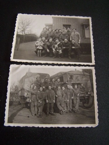 WW2 Military Men 341 Battery Boys 2 Vintage Photo's
