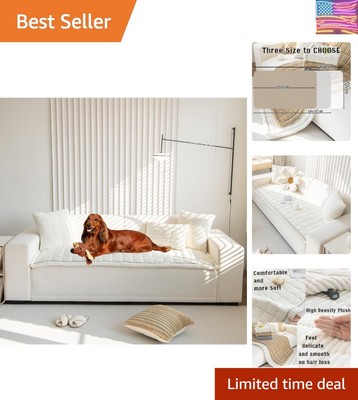 Multi-Functional Fuzzy Couch Cover for Dogs - Washable Cream Cover 27.6''x59''