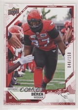 2019 Upper Deck CFL Red 46/150 Derek Wiggan #149 o1h