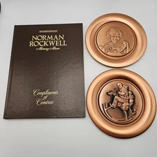 Norman Rockwell Memory Album and Buttergirl Collector Plate Set Copper
