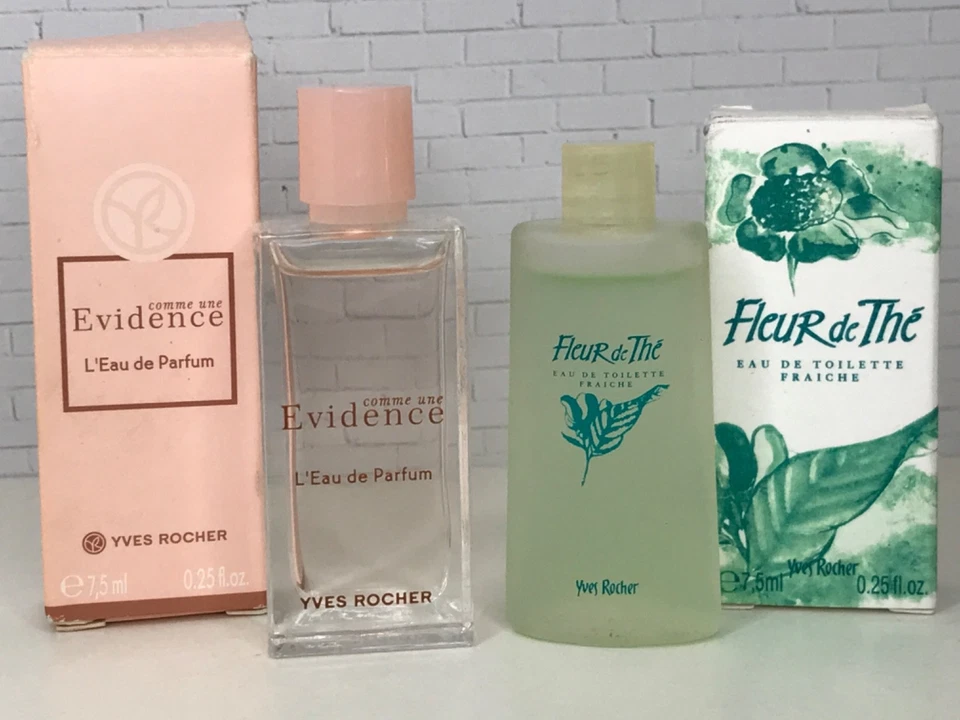 Lote De Colección De 2 MINI Perfumes Yves Rocher EVIDENCE y Fleur de The 0.25 OZ NUEVO EN CAJA Foto 2 de 2
