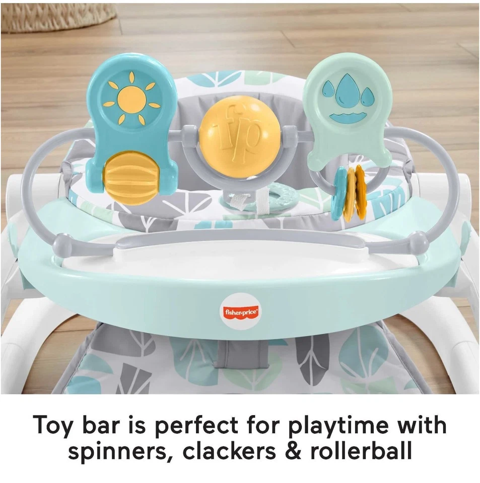 Fisher-Price Deluxe Asiento de Piso Sit-Me-Up Silla Infantil con Bandeja y Juguetes, Guijarro Foto 4 de 4