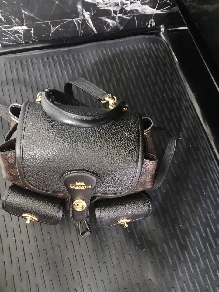 AUTHENTIC Coach Hadley Backpack In Signature Coated Canvas Leather - Image 2 of 4