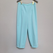 Alfred Dunner Pants Womens M / L Elastic Waist High Rise Made in USA Vintage 80s